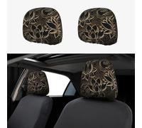 ESNAIUVCD Set di 2 coperture universali per poggiatesta auto, motivo floreale con fiori di loto, in stile bohémien, per auto, SUV, camion, copertura antipolvere