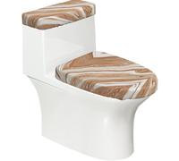 ESNAIUVCD Set di 2 protezioni per sedile WC e coperchio del serbatoio con stampa fluida colorata ondulata in terra - 2 pezzi, facile da installare e pulire, ricambio universale per il bagno