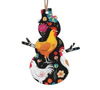 ESNAIUVCD Simpatico cartello in legno con stampa di galline di gallo, cuori in legno, regalo per donne, regali per figlia dai genitori, regalo di Natale e compleanno