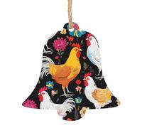 ESNAIUVCD Simpatico cartello in legno con stampa di galline di gallo, cuori in legno, regalo per donne, regali per figlia dai genitori, regalo di Natale e compleanno