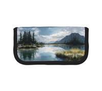 ESNAIUVCD Tranquil Lake Print Pencil Case Big Capacity Pencil Bag Makeup Pouch Durable Studenti Cancelleria con doppia cerniera per scuola/ufficio