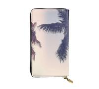 ESNAIUVCD Trees with Sun Print Genuine Leather Women 's,Men's Wallets, Multi-Function Clutch Borse,Zip Around Large Travel Phone Long Money Bags, Nero , Taglia unica