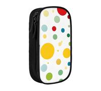 ESNAIUVCD Twister - Astuccio con stampa a pois, per monete, chiavi, carte, penne, per bambini, ragazzi, scuola, ufficio, Nero , Taglia unica, Beauty Case