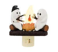 Esncddym Ghost Campfire Flickering Nightlight, Ghost Campfire Nightlight, Ghost Roasting S'mores At Campfire Nightlight, Spooky lights Candles Indoor Halloween Christmas Home Decorations