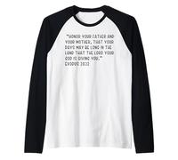 Esodo 20:12 Onora Tuo Padre e Tua Madre, Che tu Maglia con Maniche Raglan