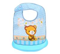 Esoes, 2 bavaglini in silicone impermeabile, regolabili, morbidi, con tasca raccogli briciole, per neonati e bambini, facili da pulire