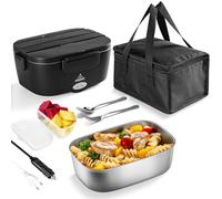ESOHOT Scaldavivande Elettrico Portatile 1,5L 80W con Borse Isolate,Set di Posate per 12V 24V 220V