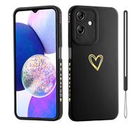 ESONG Cover per OnePlus Nord N30 SE/OPPO A79/OPPO A2/OPPO A1S 5G Custodia con Forma di Cuore d'Amore Dorato,per Donne/Ragazze, Sottile Morbida Silicone TPU Antiurto Protettiva Bumper Shell -Nero