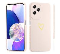 ESONG Cover per Realme Note 50/Realme C51/Realme C60 4G Custodia con Forma di Cuore d'Amore Dorato,per Donne/Ragazze,Custodia in Sottile Morbida Silicone TPU Antiurto Protettiva Bumper Shell -Bianco