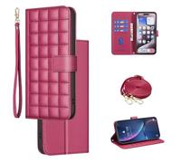 ESONG Cover Portafoglio Per Honor X6B Con tracolla,Custodia A Libro In Pu Pelle Flip Cover Per Donna,Caso Antiurto Magnetica Case Con Slot Per Schede,Supporto Rosso