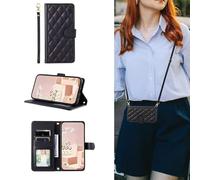 ESONG Cover Portafoglio per HonorX5C 4G/X5C PLUS/Play 10A 4G con Cinturino,Custodia A Libro In PU Pelle Flip Cover,Caso Antiurto Case per Donna Con Slot Per Schede,Magnetica,Supporto Nero