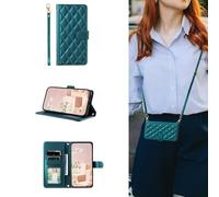 ESONG Cover Portafoglio per Realme 14 5G/neo 7X/P3/14T con Cinturino,Custodia A Libro In PU Pelle Flip Cover,Caso Antiurto Case per Donna Con Slot Per Schede,Magnetica,Supporto Verde