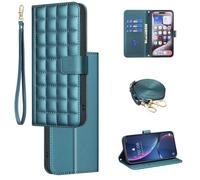 ESONG Cover Portafoglio Per Samsung Galaxy A34 5G Con tracolla,Custodia A Libro In Pu Pelle Flip Cover Per Donna,Caso Antiurto Magnetica Case Con Slot Per Schede,Supporto Verde