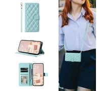 ESONG Cover Portafoglio per Xiaomi Redmi Note 13 Pro+ Plus 5G con Cinturino,Custodia A Libro In PU Pelle Flip Cover,Caso Antiurto Case per Donna Con Slot Per Schede,Magnetica,Supporto menta