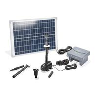 Esotec Set Pompa Solare per Laghetto 25/700 LED Con Filtro - 700 l/h, Batteria LiFePo4, Modulo 25W, Fontana da Giardino
