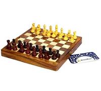 Esotico Legno Duro 25.4cm Pieghevole Magnetico Viaggio Set Di Scacchi