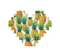 Esotico Tropicale Ananas Stampa Costruzione Blocco di Mattoni Puzzle a Forma di Cuore Puzzle di Mattoni 3D Puzzle FAI DA TE Home Decor