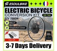 ESOULBIKE Kit bicicletta elettrica e-bike Posteriore 52V 2000W ebike Kit di conversione bici elettrica 26 28 pollici 700C Motore mozzo ruota 52V 2000W