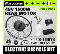 ESOULBIKE Kit eBike 48V 1500W Motore del mozzo ruota posteriore 26 27.5 28 29 pollici 700C ebike Kit bicicletta elettrica motore gearless
