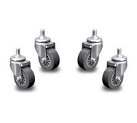 ESOYAWE Ruote Girevoli Con Filettata M10×15mm Per Mobili 38mm 50mm 62mm Set Di 4, Girevole A 360° Silenziose Ruote In Poliuretano Con Freno, Rotelline Di Ricambio Per Carrello Mobili Banco Di Lavoro