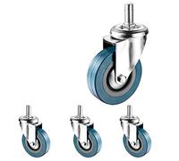 ESOYAWE Set Di 4 65mm 75mm Ruote Girevoli Del Carrello, Ruote Pivottanti for Mobili Con Perno Filettato M10/M12, Silenziose Rotelle Con Freni, Supportando Fino A 120kg, for Pavimenti Duri