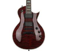 ESP LEC1000STBC Chitarra Elettrica Solid Body, Nero/Rosso Ciliegia
