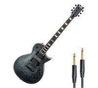 ESP LTD EC-401 QM STBLKS - Chitarra elettrica Lago Thru Black + cavo jack Keepdrum