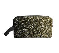 Esp10, organizer per cosmetici di grande capacità, modello glitter oro, astratto, borsa da viaggio per il trucco da donna