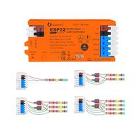 ESP32 WLED Strip Light Controller 4 Channel Output 15A Fuse Link Level Shifter UART Download DIY Dynamic Lighting Mode APP Voice Control for Digital WS2811 WS2812 WS2815 SK6812 RGB IC String