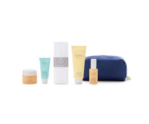 ESPA Radiant Glow Collection | Active Nutrients Spa Skincare Gift Set Worth over £150| 4-Step Routine with Cleanser, Enzyme Peel, Moisturiser & Hydration Mask, Cotton Cleansing Cloth & Cosmetic Bag