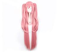 ESPADE 2022 Cos Wig Anime Seraph of The End Owari No Seraph Krul Tepes 100 cm Lungo Rosa Coda di Cavallo Staccabile Capelli Halloween Party Costume Cosplay Parrucca