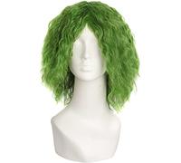 ESPADE 2022 Cos Wig BatmanThe Dark Knight Comics Heath Ledger Joker Cosplay Parrucca Uomo Riccio Verde Resistente al Calore Parrucche Sintetiche dei Capelli + Cappuccio della Parrucca