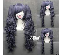 ESPADE 2022 Cos Wig Black Butler Kuroshitsuji Ciel Phantomhive Parrucca Blu Grigio Mix Capelli Sintetici Parrucche Cosplay con Clip Coda di Cavallo Rimovibile + Protezione della Parrucca