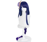 ESPADE 2022 Cos Wig Gioco Genshin Impact Shogun Donna 100 cm Lungo Sfumato Viola Intrecciato Capelli Sintetici Parrucche Hallowen Gioco di Ruolo del Partito Parrucche