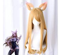 ESPADE 2022 Cos Wig K/da KDA Women's Team LOL Atan Capelli Lunghi + Parrucca Cosplay Orecchio