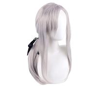 ESPADE 2022 Cos Wig Owari No Seraph of The End Ferid Bathory Parrucca for Cosplay Resistente al Calore Lunga 80 cm Grigio Rosato Pallido