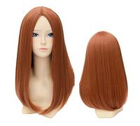 ESPADE 2022 Cos Wig Parrucca Captain America 2 Natasha Romanoff Parrucca Cosplay Anime Sintetis Belah Tengah Lurus Panjang Sedang + Parrucca Topi