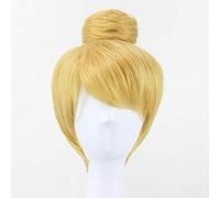 ESPADE 2022 Cos Wig Parrucca Cosplay bionda Corta da 30 cm Parrucca da Fata Trilli Parrucche Piene di Capelli Princess Tinkerbell Sintetico for Adulti + Berretto for Parrucca