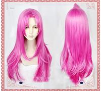 ESPADE 2022 Cos Wig Parrucca Cosplay di JoJo's Bizarre Adventure Diaboro 80 cm Lunga Rosa Rossa