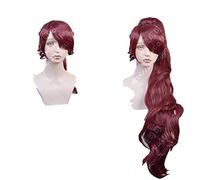 ESPADE 2022 Cos Wig Parrucca Cosplay Putri Megara Hercules Meg Rambut Sintetis Panjang Merah untuk Dewasa + Topi Wig