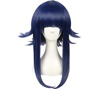 ESPADE 2022 Cos Wig Parrucca for Costume da Festa di Halloween con parrucchino Corto in Fibra Resistente al Calore a Strati Blu Nero Hyuga Hinata