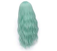 ESPADE 2022 Cos Wig Parrucca ondulata Rosa Lunga 70 cm Cosplay Parrucca bionda Sintetica Naturale da Donna 28 Colori Capelli Resistenti al Calore 28 Pollici Ciano