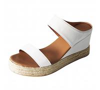 Espadrillas casual da donna, sandali con zeppa e punta aperta, sandali estivi classici da spiaggia, comodi pantofole antiscivolo per il tempo libero ortesi con supporto per arco plantare, scarpe per