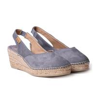 Espadrillas con zeppa da donna in camoscio - BETTY-A - Grigio, 35 EU