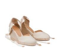 Espadrillas con zeppa in tela Chiara Beige 36