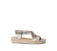 Espadrillas da Donna con Elastici in Pelle - EIRE-RC - Platino, 36 EU