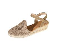 Espadrillas da donna con zeppa, plateau, zeppe con punta, traspiranti, scarpe con décolleté chiuse, per il tempo libero, con cinturino alla caviglia, comode scarpe estive per diverse occasioni