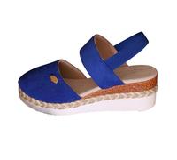 Espadrillas da donna con zeppa sandali da donna in iuta, sandali ortopedici con zeppa, zeppe larghe, antiscivolo, scarpe da passeggio leggere, con supporto per arco plantare, comode ed eleganti