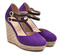 Espadrillas da Donna Sandalo con Zeppa Flatform Espadrillas estive Sandali Sandali con Plateau Sandali con Cinturino alla Caviglia con Zeppa,Viola,39