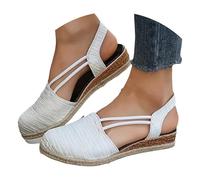 Espadrillas Donna Alte Sandali Donna Estive Basse Scarpe Espadrillas Eleganti Sandali in Lino Traspiranti Morbida Chiusura con Fibbia alla Caviglia Sandalo Passeggio Sportivi Trekking 2025